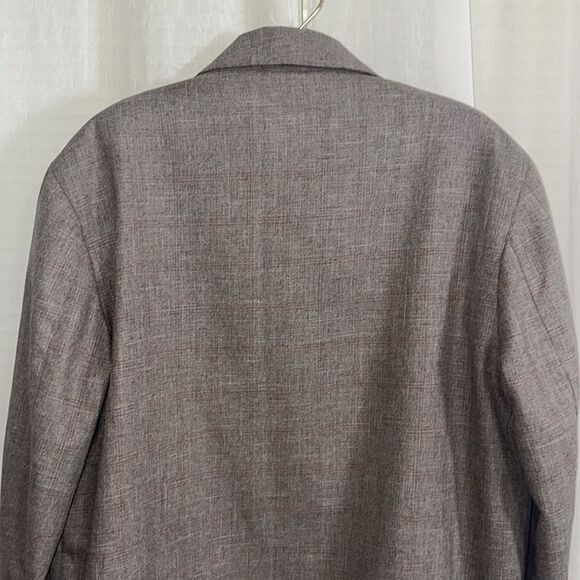 HGSS L Men’s Houndstooth Plaid Brown Full Zip Dress Wool Blend Jacket - Picture 4 of 12